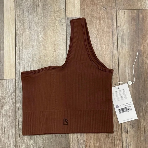 NWT BuffBunny Ribbed Seamless Sports Bra - Mocha Sz Small - Picture 3 of 4